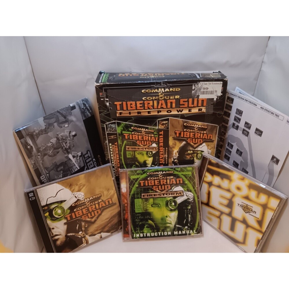 Command And Conquor Tiberian Sun Firepower Big Box Complete with Soundtrack